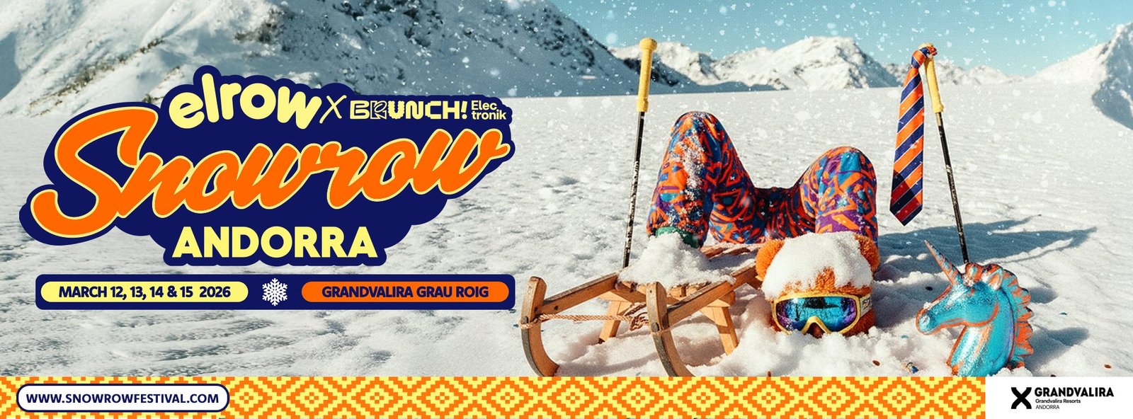 Snowrow 2026 Festival - Lineup complet avec Elrow